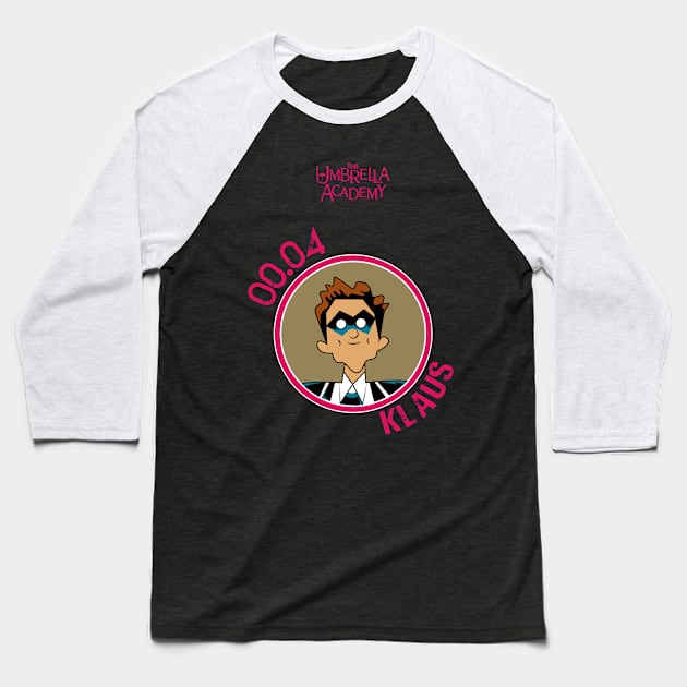 UMBRELLA ACADEMY: KLAUS CARTOON (PINK) Baseball T-Shirt by FunGangStore